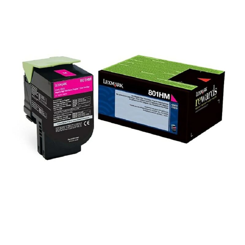 Genuine Lexmark 80C1HM0 Magenta Toner Cartridge HY