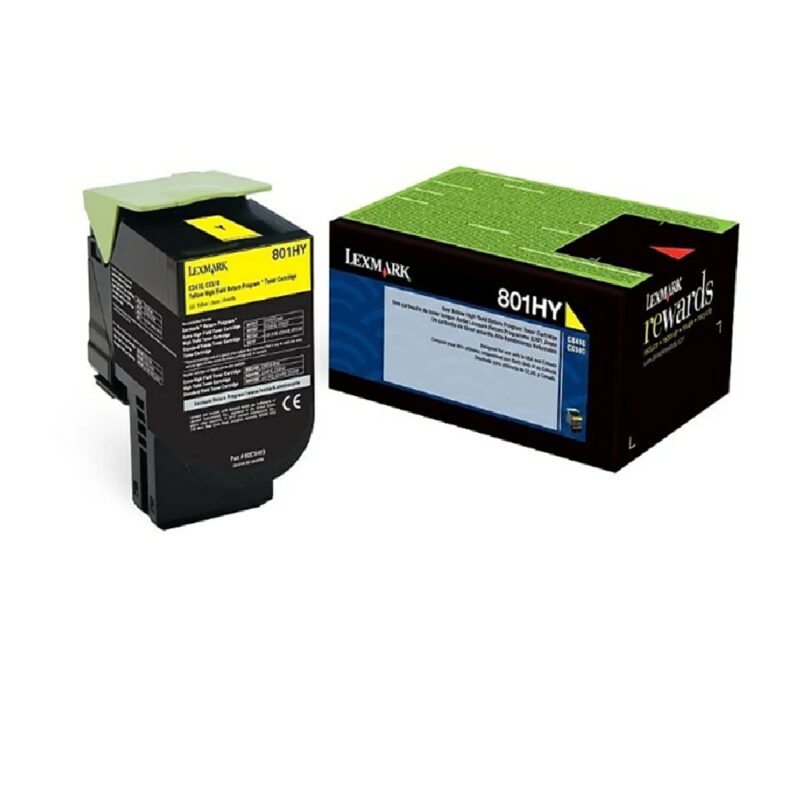 Genuine Lexmark 80C1HY0 Yellow Toner Cartridge HY