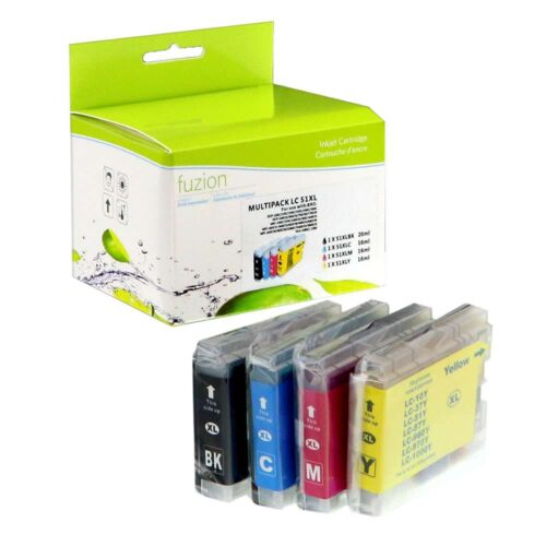 New Compatible Brother LC51 BK/C/M/Y Ink Combo New Compatible Brother LC51 BK/C/M/Y Ink Combo