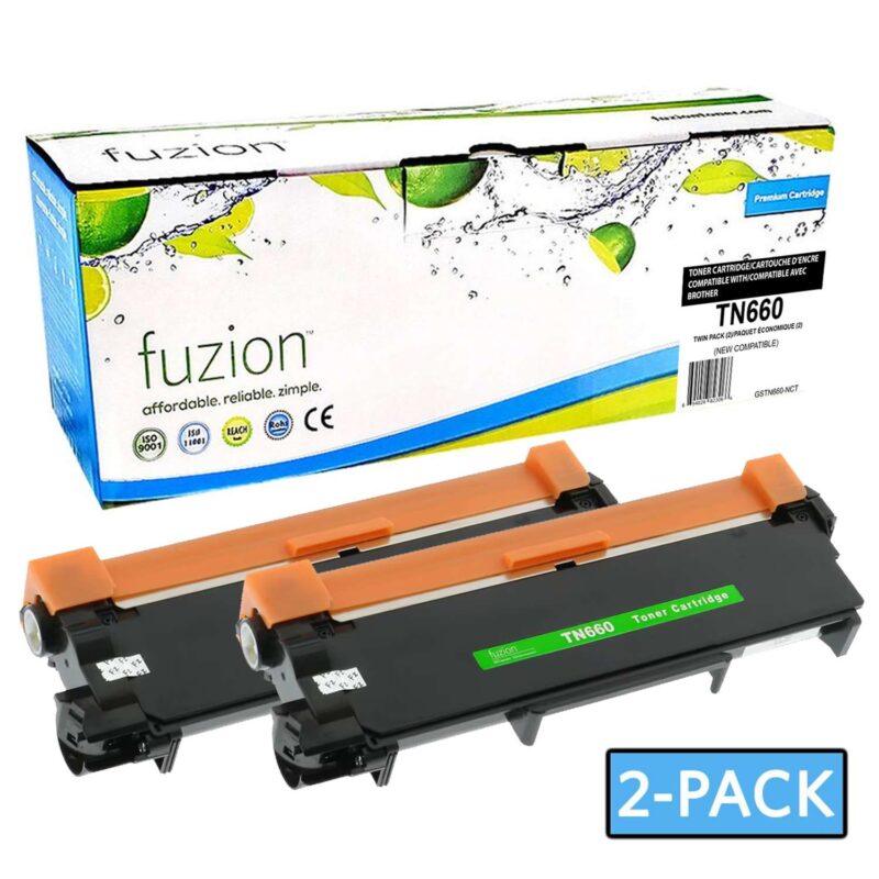 New Compatible Brother TN660 Black Toner Cartridge HY 2/PK