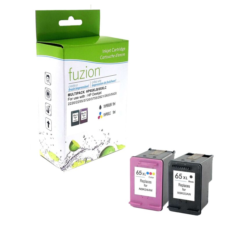 Remanufactured HP 65XL Black/Colour Ink Combo HY